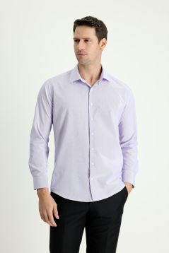 Long Sleeve Patterned Slim Fit Shirt