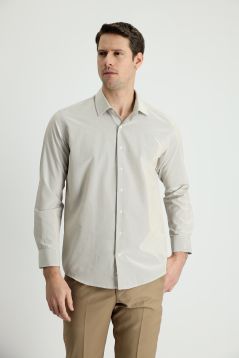 Long Sleeve Patterned Slim Fit Shirt