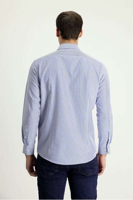 Long Sleeve Patterned Slim Fit Shirt