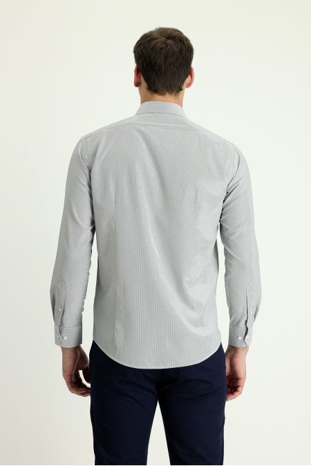 Long Sleeve Patterned Slim Fit Shirt