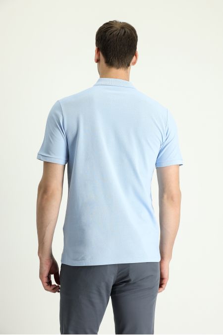 T-Shirt mit Polokragen, bestickt, Regular Fit