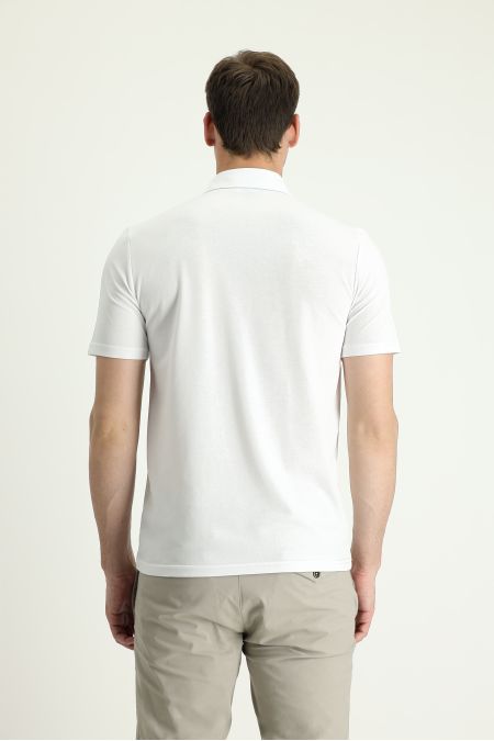 T-Shirt mit Polokragen, bestickt, Regular Fit