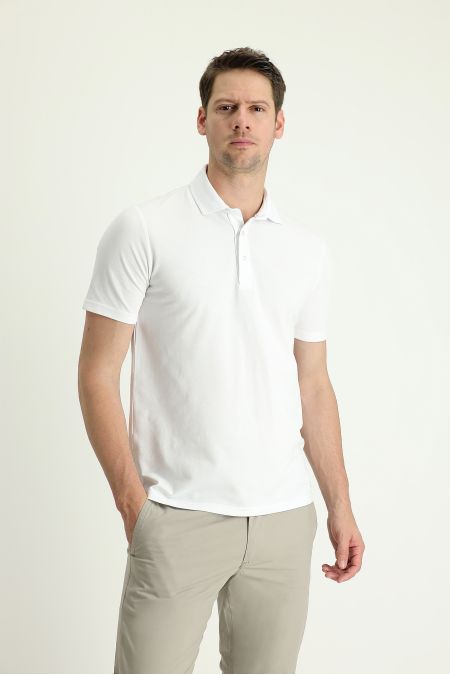 T-Shirt mit Polokragen, bestickt, Regular Fit