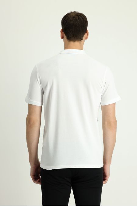 Polokragen Slim Fit Bestickt T-shirt