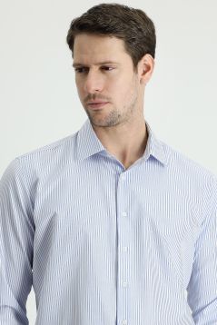 Long Sleeve Patterned Slim Fit Shirt