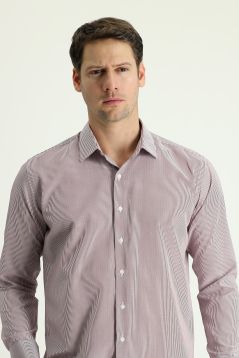 Long Sleeve Patterned Slim Fit Shirt