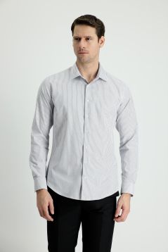 Long Sleeve Striped Slim Fit Shirt