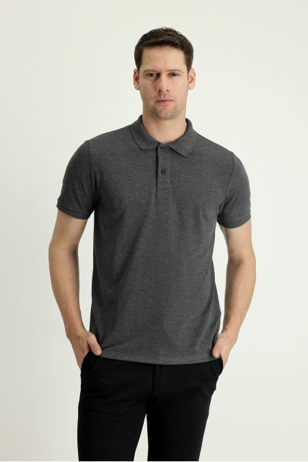 Polokragen Slim Fit Bestickt T-shirt