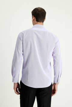 Long Sleeve Patterned Slim Fit Shirt