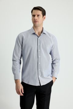 Long Sleeve Patterned Slim Fit Shirt