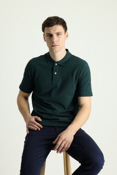 Polo Neck Regular Fit Embroidered T-Shirt