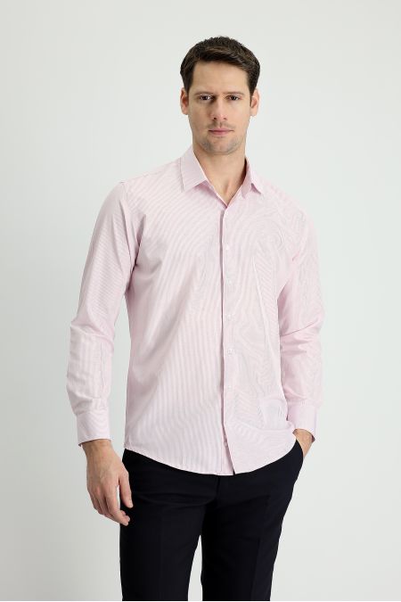 Long Sleeve Patterned Slim Fit Shirt