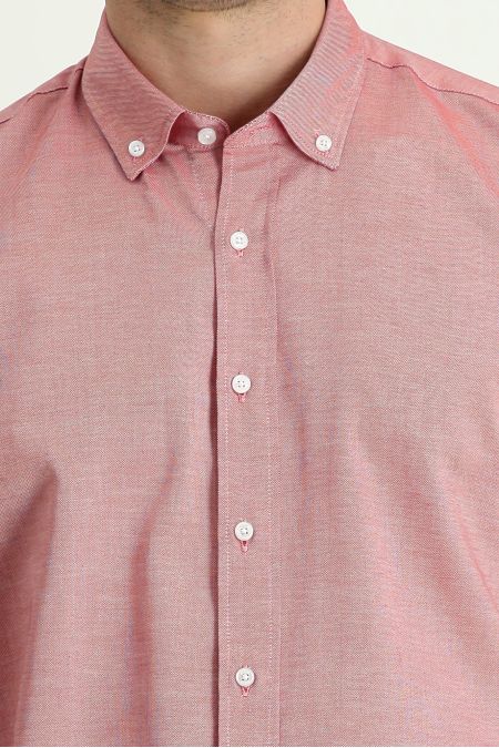 Long Sleeve Slim Fit Button-Down Collar Oxford Shirt