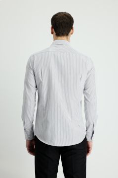 Long Sleeve Striped Slim Fit Shirt