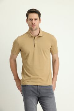 T-Shirt mit Polokragen, bestickt, Regular Fit