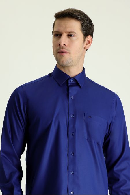 Long Sleeve Non-Iron Satin Classic Cotton Shirt