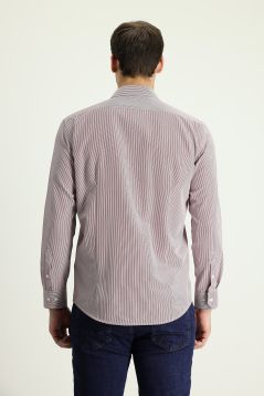 Long Sleeve Patterned Slim Fit Shirt