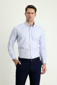 Langarm-Oxford-Hemd, Slim Fit, Button-Down-Kragen