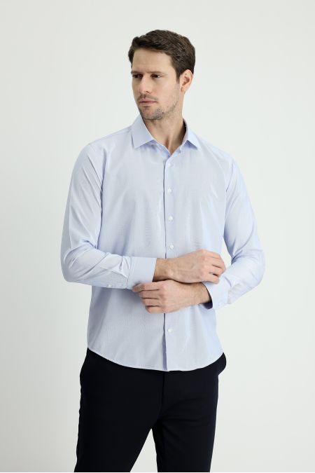 Long Sleeve Patterned Slim Fit Shirt