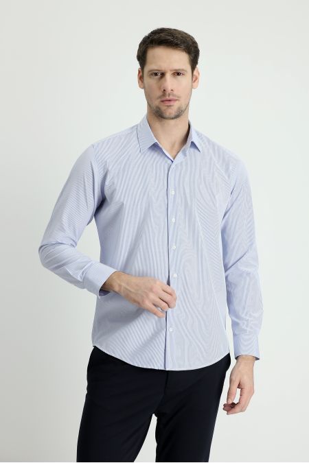 Long Sleeve Patterned Slim Fit Shirt