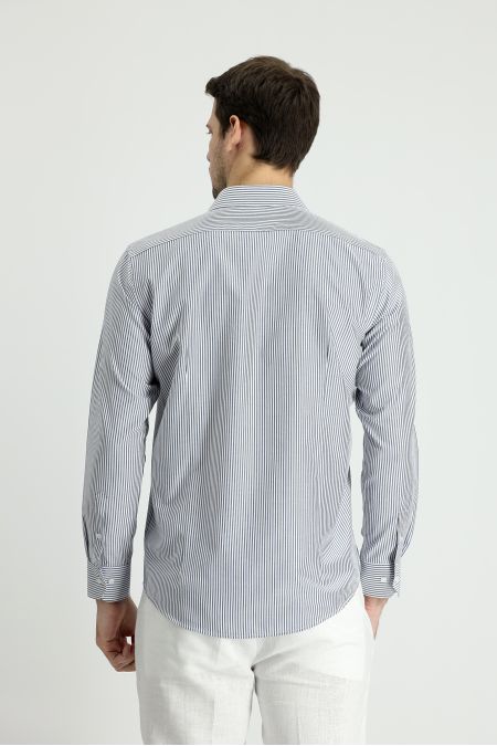 Long Sleeve Patterned Slim Fit Shirt