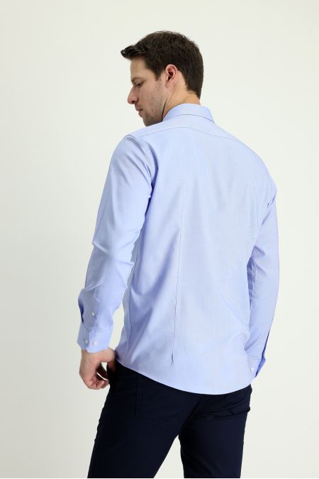 Long Sleeve Slim Fit Button-Down Collar Oxford Shirt