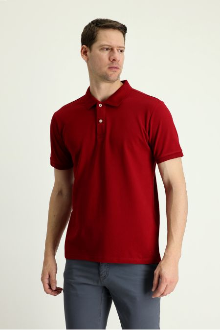 Slim-Fit Besticktes Baumwoll-Polo-Kragen T-Shirt