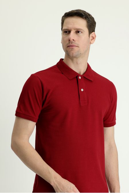 Polo Neck Slim Fit Embroidered T-shirt