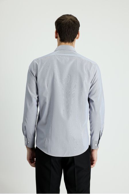 Long Sleeve Patterned Slim Fit Shirt