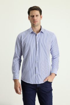 Long Sleeve Patterned Slim Fit Shirt