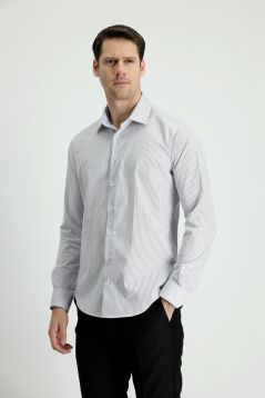 Long Sleeve Striped Slim Fit Shirt