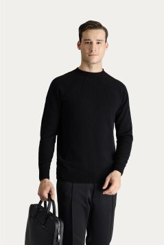 Bateau-Ausschnitt Slim-Fit Nahtloser Gemusterter Strickpullover