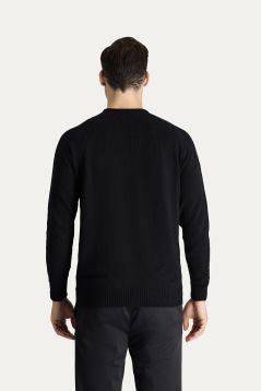 Bateau-Ausschnitt Slim-Fit Nahtloser Gemusterter Strickpullover