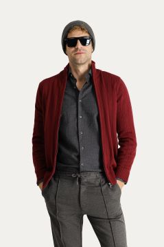 Zippered Knitwear Cardigan