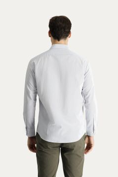 Long Sleeve Patterned Slim Fit Shirt