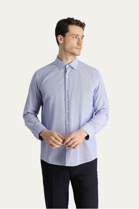 Long Sleeve Patterned Slim Fit Shirt