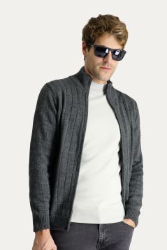 Zippered Knitwear Cardigan