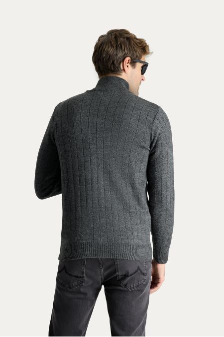 Zippered Knitwear Cardigan