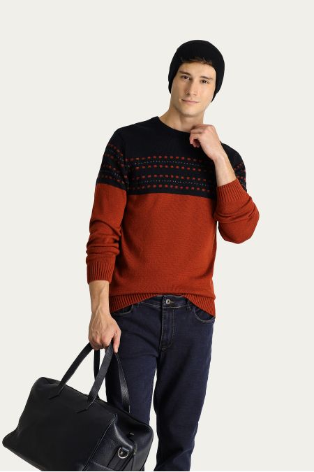 Pullover mit Rundhalsausschnitt, Slim Fit