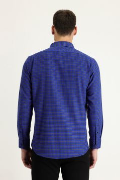 Long Sleeve Plaid Slim Fit Shirt