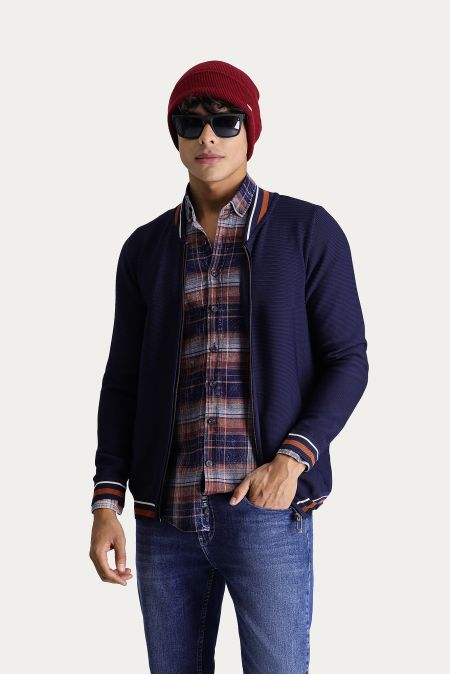 Slim Fit Zip Knit Cardigan