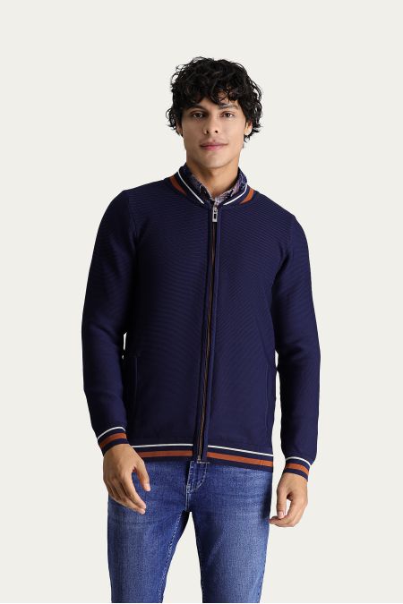 Slim Fit Zip Knit Cardigan