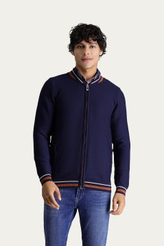 Slim-Fit Reißverschluss Strickjacke