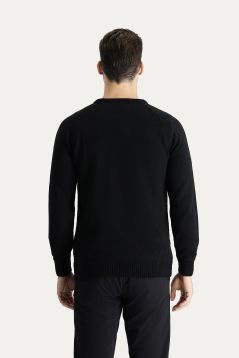 Rundhals Regular-Fit Gemusterter Strickpullover