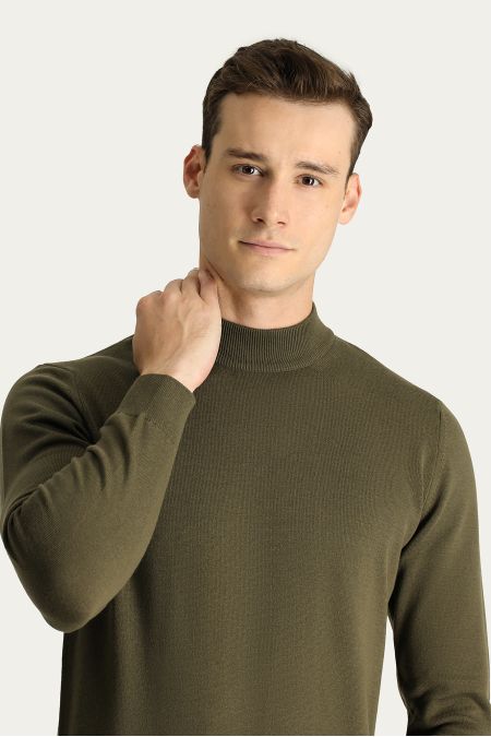 Bateau Neck Slim Fit Cotton Knit Sweater