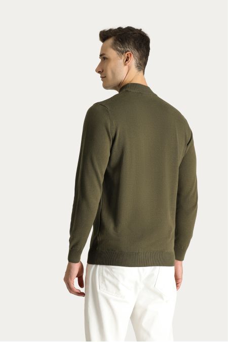 Bateau-Ausschnitt Slim-Fit Baumwollstrickpullover