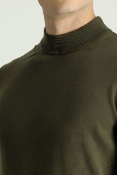 Bateau Neck Slim Fit Cotton Knit Sweater