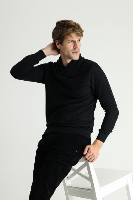 Shawl collar knitwear