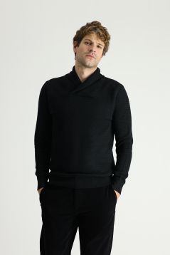 Shawl collar knitwear