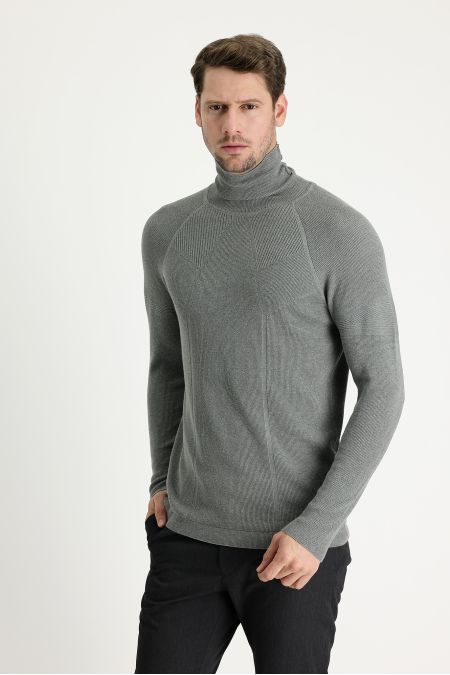 Rollkragenpullover, Slim Fit